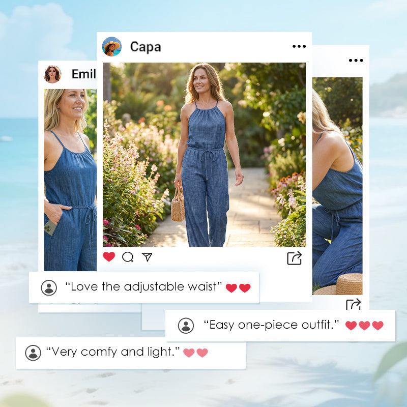 🌸 50% OFF NOW! 🌸Women's Sleeveless Drawstring Waist Summer Jumpsuit