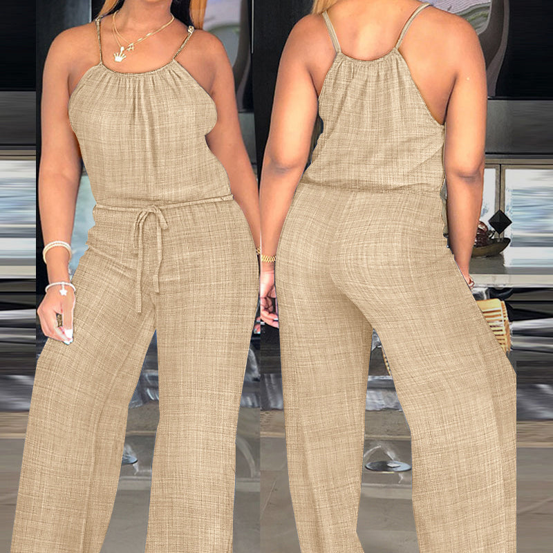 🌸 50% OFF NOW! 🌸Women's Sleeveless Drawstring Waist Summer Jumpsuit