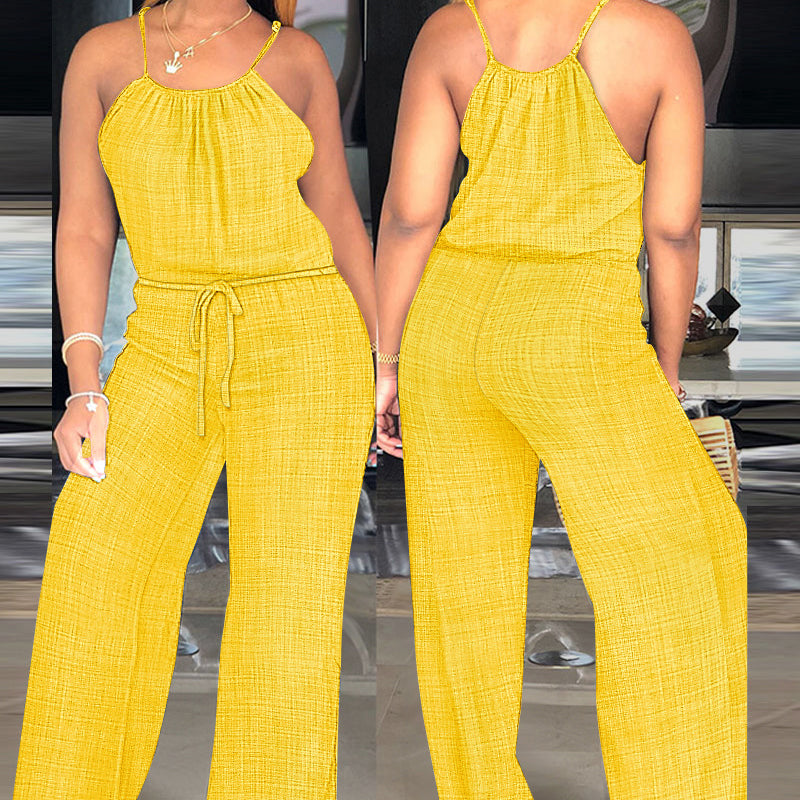 🌸 50% OFF NOW! 🌸Women's Sleeveless Drawstring Waist Summer Jumpsuit