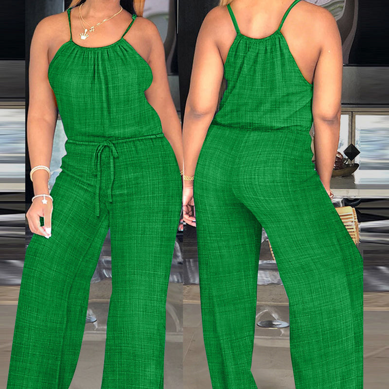 🌸 50% OFF NOW! 🌸Women's Sleeveless Drawstring Waist Summer Jumpsuit