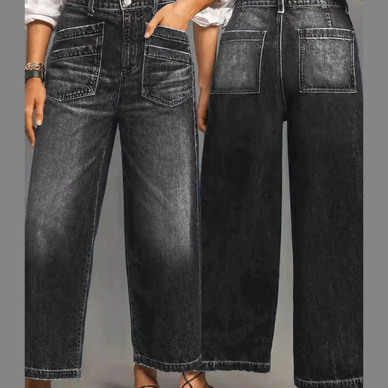 👖 Women's Casual High-Rise Wide-Leg Jeans – Tummy Control, Elongated Silhouette & All-Day Comfort 💙