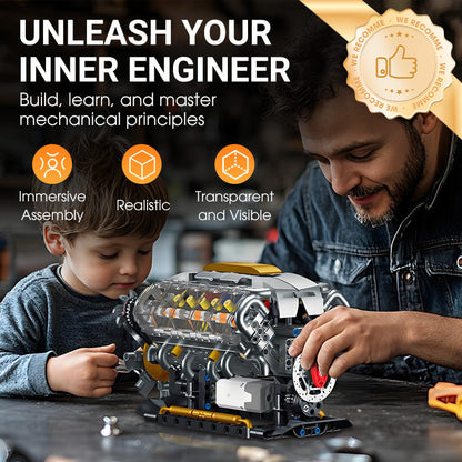 Realistic Mechanical Engine Model Building Set