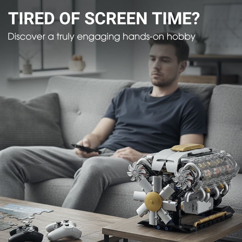 Realistic Mechanical Engine Model Building Set