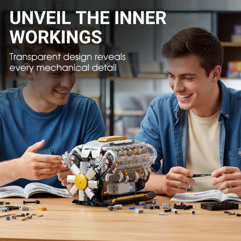 Realistic Mechanical Engine Model Building Set