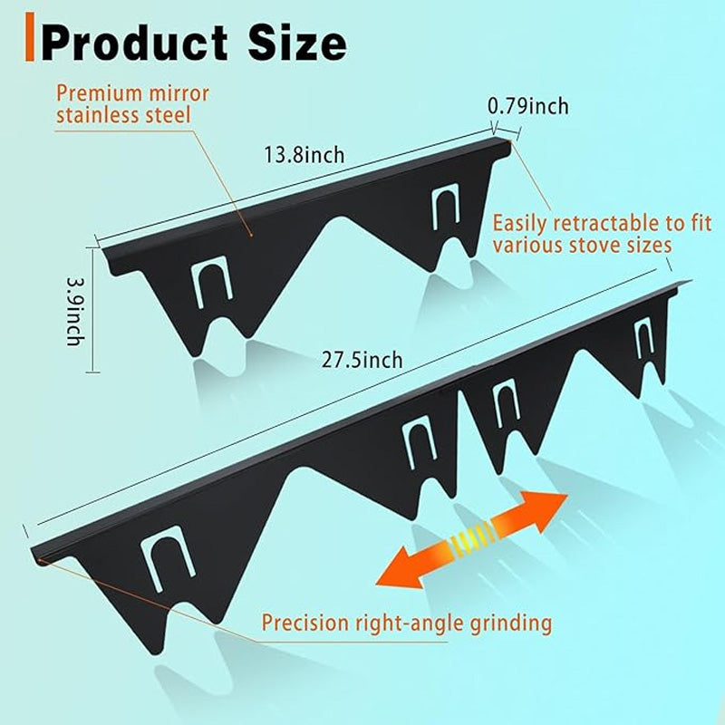 🔪50% OFF! 🍳 Stainless Steel Adjustable Retractable Stove Gap Covers 🧹