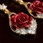 🌹Elegant Red Rose Drop Earrings