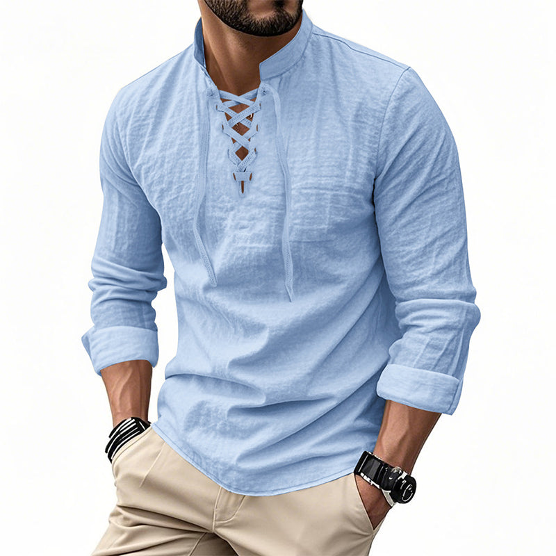⏳Time-Limited Special⏰Plain Linen-Cotton Blend Shirt for Men – Breathable & Lightweight, Relaxed Fit & Versatile Style 🌿