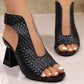 👡 49% OFF NOW! ✨ Women's Elegant Peep-Toe Heeled Sandals – Comfortable Block Heel, Adjustable Strap & Chic Design 💃