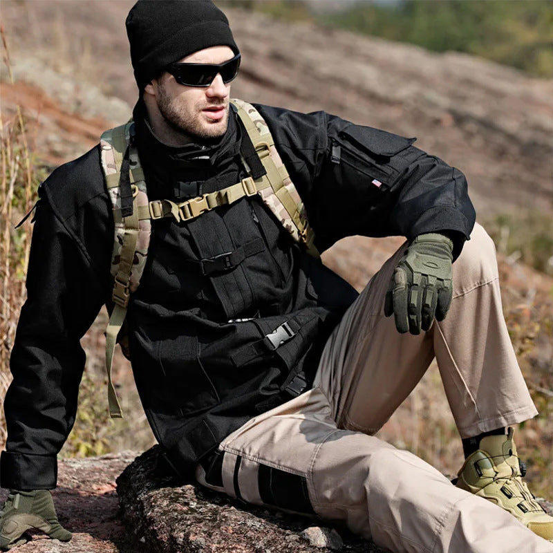 🔥 Men’s Tactical Cargo Trousers with Multiple Pockets for Hiking and Outdoor Use