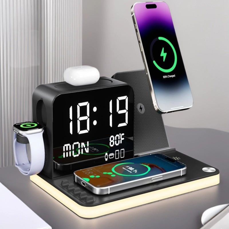 🥳2026 HOT SALE🥳7-in-1 Fast-Charging Wireless Charging Station With Clock