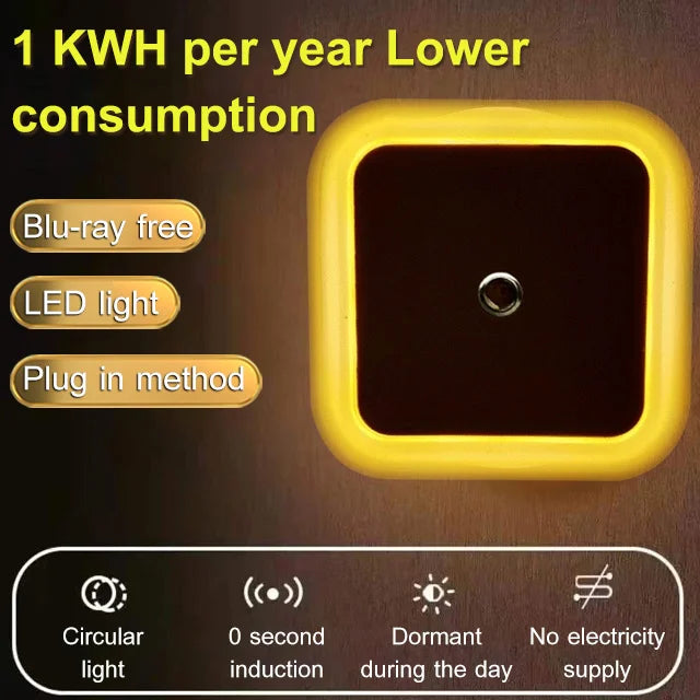 🌙 Plug-in LED Night Light – Dusk-to-Dawn Sensor & Warm White Glow 🏠
