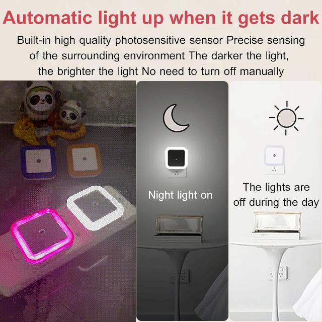 🌙 Plug-in LED Night Light – Dusk-to-Dawn Sensor & Warm White Glow 🏠