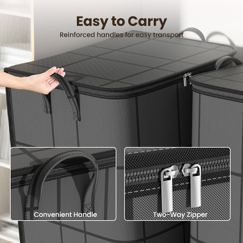 📦🏡50% OFF NOW! Heavy-Duty Bedding Organizer Bag – Dust-Proof Non-Woven Storage Bin with Reinforced Handles, Large Capacity for Comforters, Blankets & Clothes