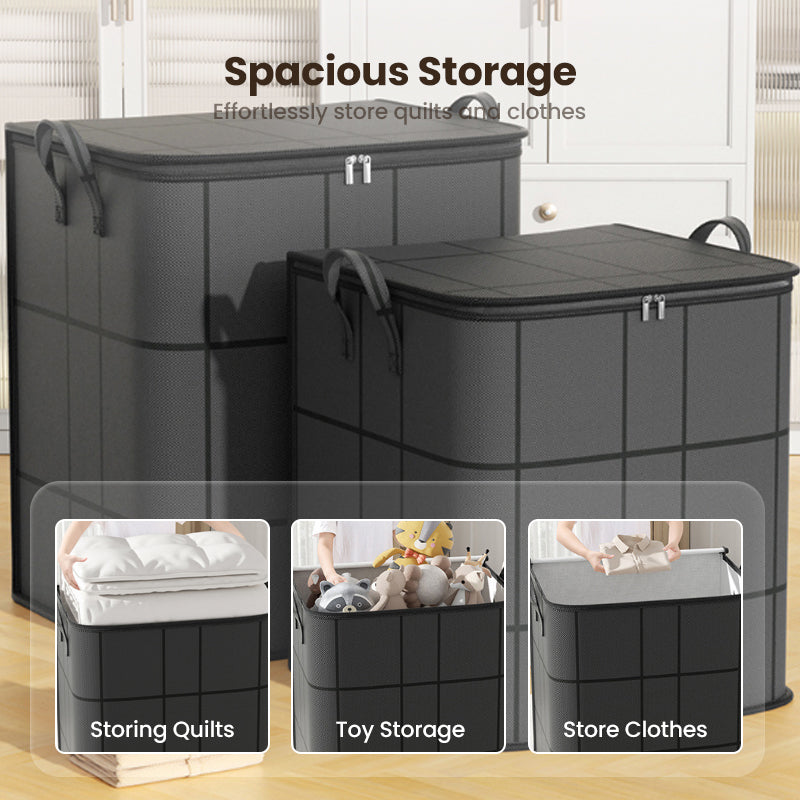📦🏡50% OFF NOW! Heavy-Duty Bedding Organizer Bag – Dust-Proof Non-Woven Storage Bin with Reinforced Handles, Large Capacity for Comforters, Blankets & Clothes