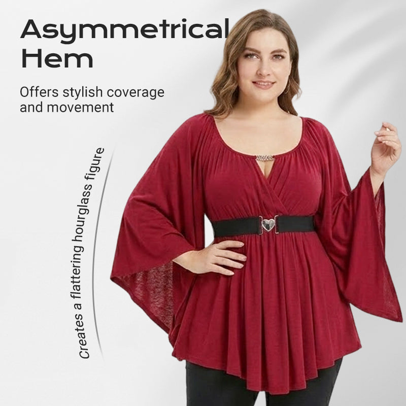 Women's Fashion Flared Sleeve Tunic Top