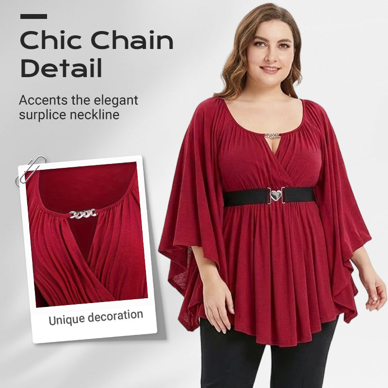 Women's Fashion Flared Sleeve Tunic Top