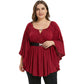 Women's Fashion Flared Sleeve Tunic Top