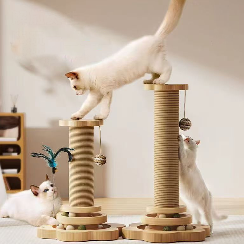 Multifunctional Cat Activity Center with Scratcher and Toys