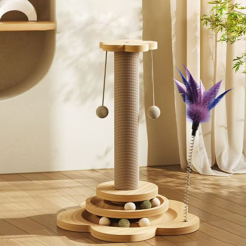 Multifunctional Cat Activity Center with Scratcher and Toys