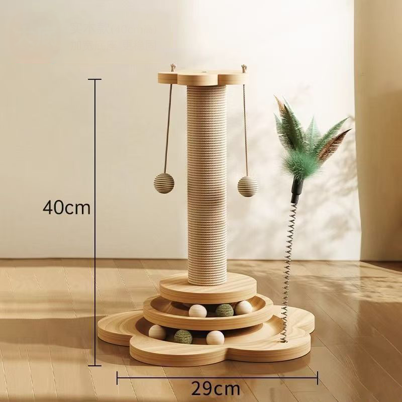 Multifunctional Cat Activity Center with Scratcher and Toys