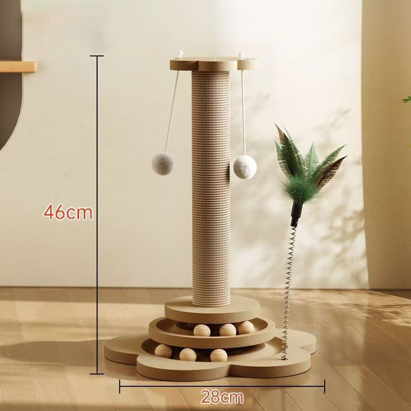 Multifunctional Cat Activity Center with Scratcher and Toys