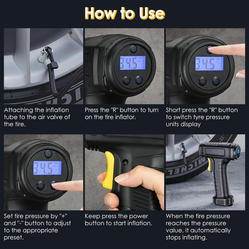 🔥HOT SALE 50%OFF🔥Portable Cordless Air Compressor with Digital Display
