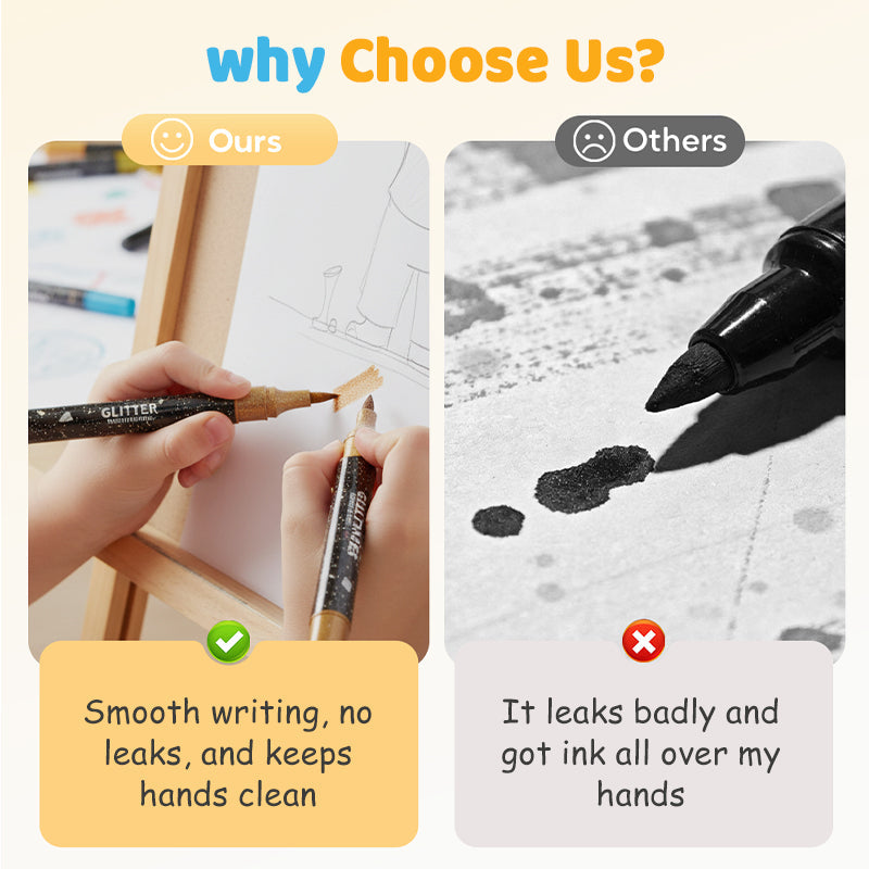 🥳2026 HOT SALE🥳💞50K+ SOLD! 🎨✨ Glitter Brush Markers – dual-tip design, shimmering ink makes cards & crafts sparkle. 💌💚