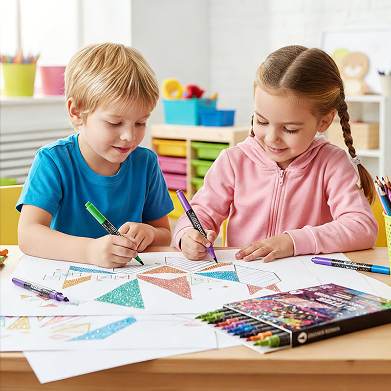 🥳2026 HOT SALE🥳💞50K+ SOLD! 🎨✨ Glitter Brush Markers – dual-tip design, shimmering ink makes cards & crafts sparkle. 💌💚