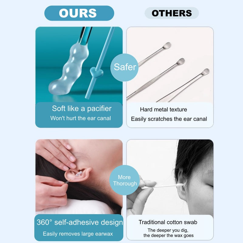 🥳Last Day Buy 1 Get 1 Free🦻 Reusable Earwax Remover with Soft Adhesive Tips – Removes wax effectively without cotton mess 🧼👂