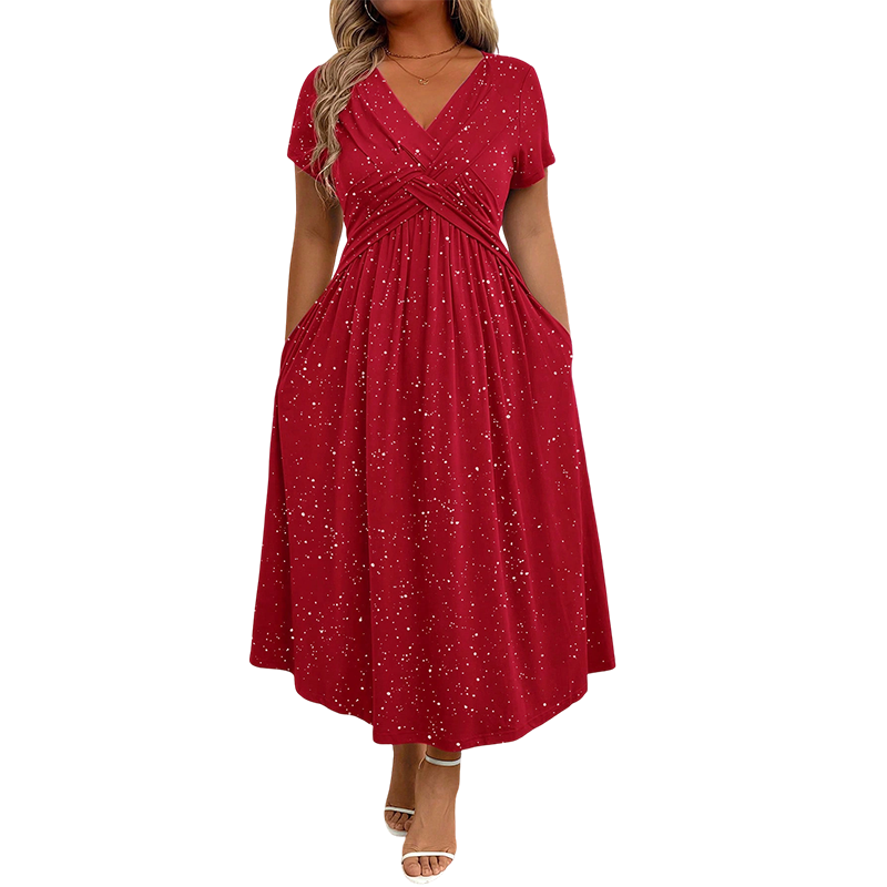 🌸HOT DEAL 50% OFF! Women’s V-Neck Dress – Chic, Elegant & Perfect for Any Occasion ✨