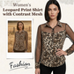 ⏳Limited-time 50% off⏰Women's Leopard Print Shirt with Contrast Mesh👔