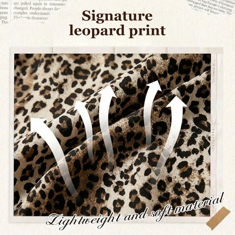 ⏳Limited-time 50% off⏰Women's Leopard Print Shirt with Contrast Mesh👔