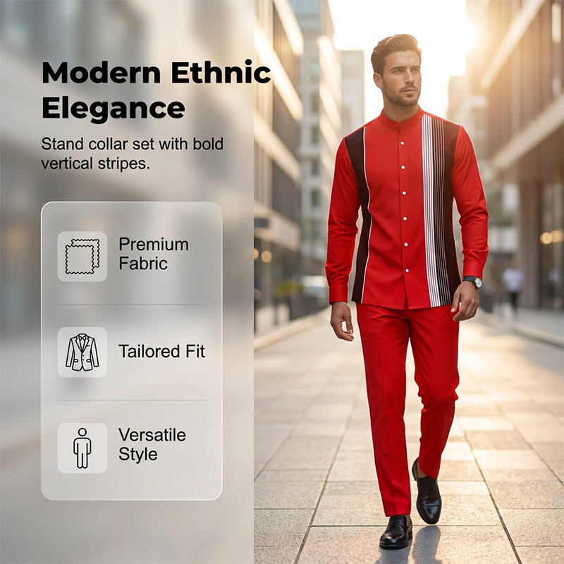 👔 50% OFF NOW! ✨ Men's Striped Shirt & Pants 2-Piece Set – Effortless Style, Comfortable Fit & Perfect for Casual Days 👖