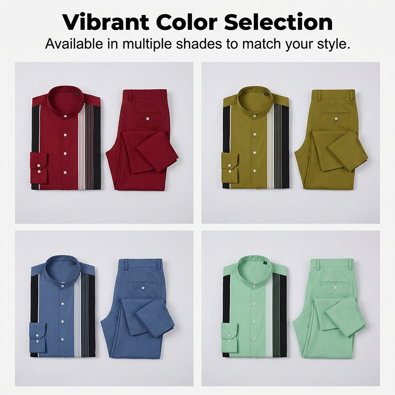 👔 50% OFF NOW! ✨ Men's Striped Shirt & Pants 2-Piece Set – Effortless Style, Comfortable Fit & Perfect for Casual Days 👖