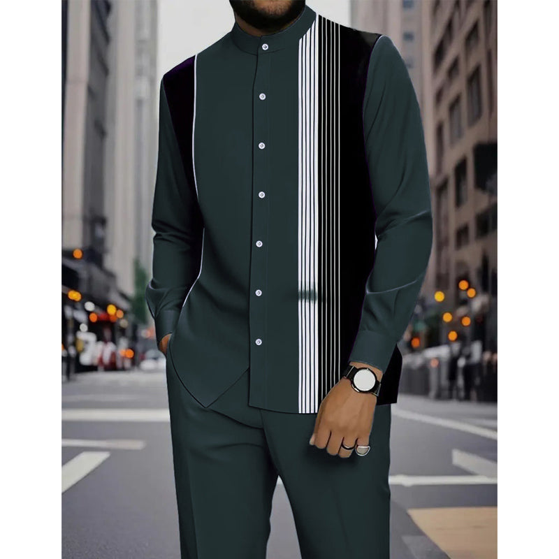 👔 50% OFF NOW! ✨ Men's Striped Shirt & Pants 2-Piece Set – Effortless Style, Comfortable Fit & Perfect for Casual Days 👖