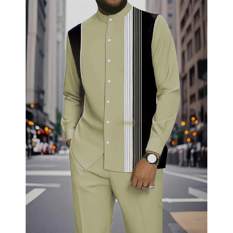 👔 50% OFF NOW! ✨ Men's Striped Shirt & Pants 2-Piece Set – Effortless Style, Comfortable Fit & Perfect for Casual Days 👖