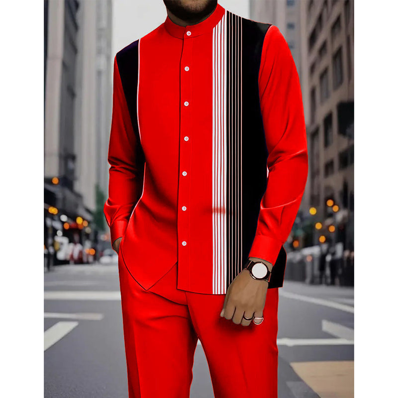 👔 50% OFF NOW! ✨ Men's Striped Shirt & Pants 2-Piece Set – Effortless Style, Comfortable Fit & Perfect for Casual Days 👖