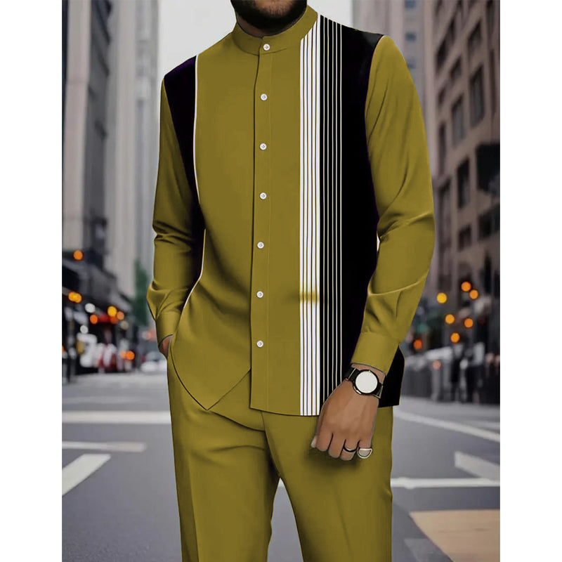 👔 50% OFF NOW! ✨ Men's Striped Shirt & Pants 2-Piece Set – Effortless Style, Comfortable Fit & Perfect for Casual Days 👖