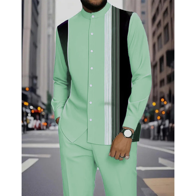 👔 50% OFF NOW! ✨ Men's Striped Shirt & Pants 2-Piece Set – Effortless Style, Comfortable Fit & Perfect for Casual Days 👖