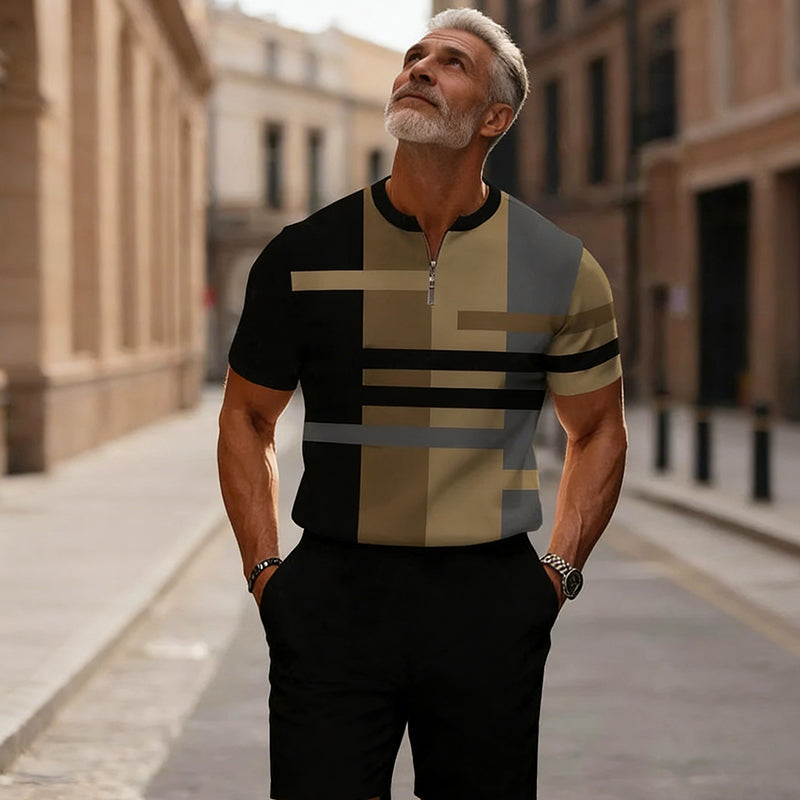 🎁New arrival 50% OFF💥Men's Quarter-Zip Shirt & Shorts Set