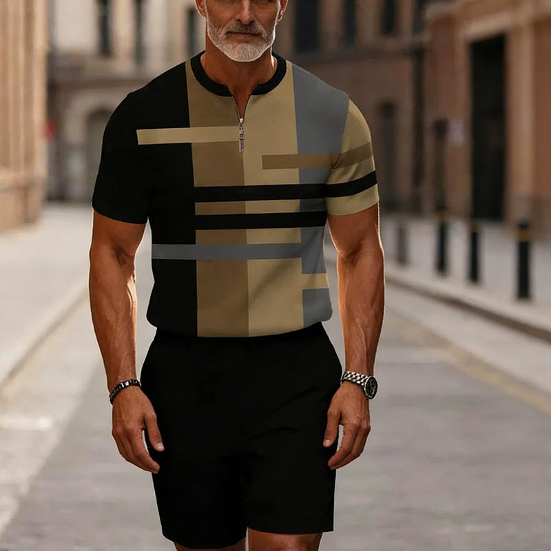 🎁New arrival 50% OFF💥Men's Quarter-Zip Shirt & Shorts Set