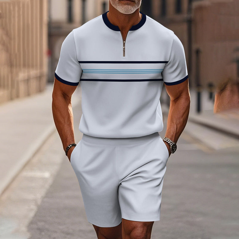 🎁New arrival 50% OFF💥Men's Quarter-Zip Shirt & Shorts Set