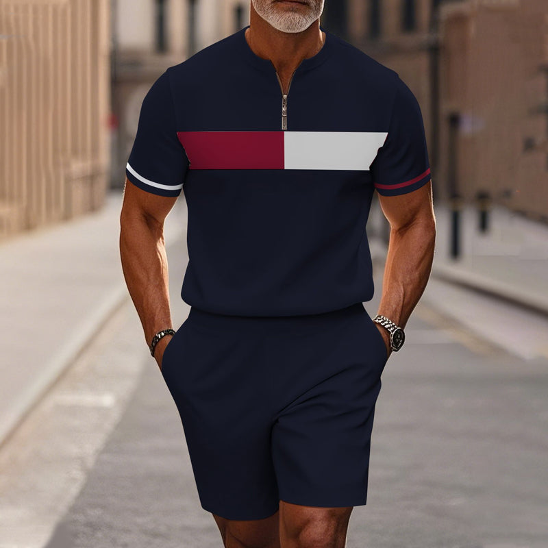 🎁New arrival 50% OFF💥Men's Quarter-Zip Shirt & Shorts Set