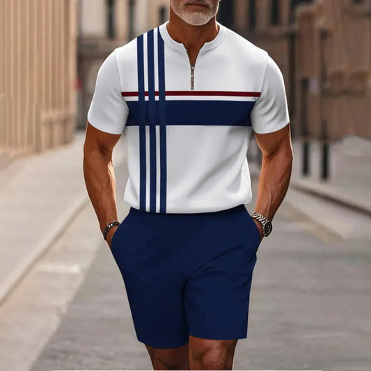 🎁New arrival 50% OFF💥Men's Quarter-Zip Shirt & Shorts Set