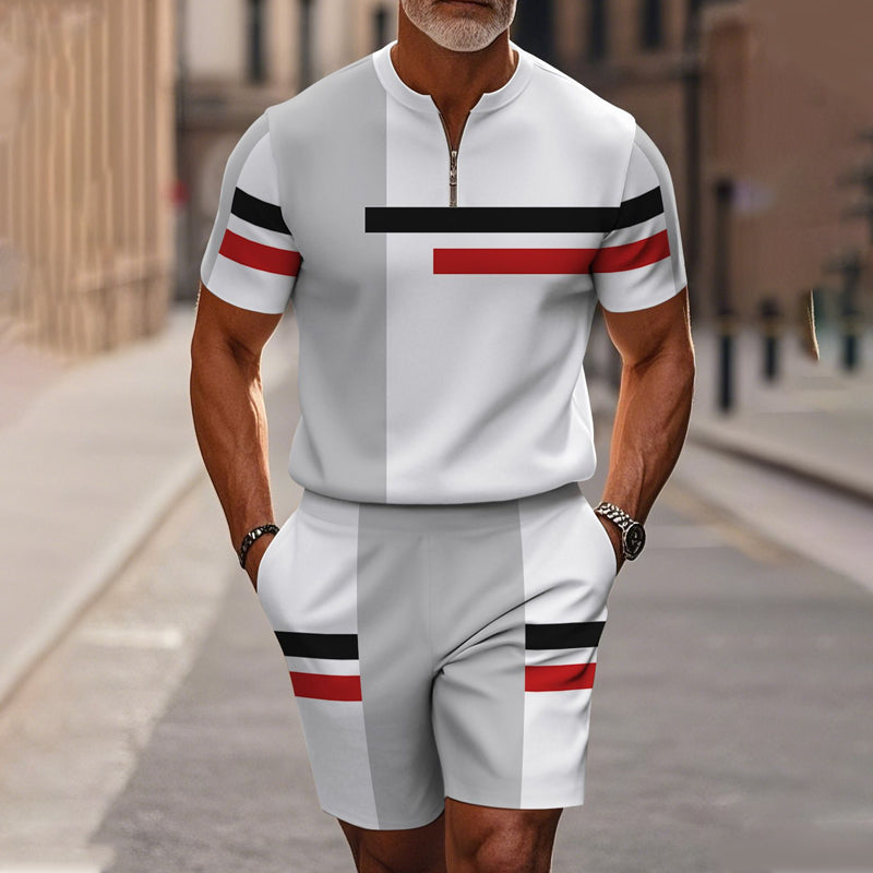 🎁New arrival 50% OFF💥Men's Quarter-Zip Shirt & Shorts Set