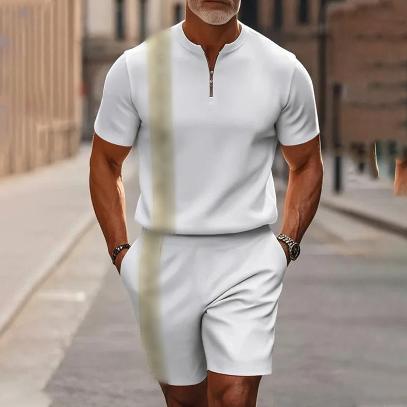 🎁New arrival 50% OFF💥Men's Quarter-Zip Shirt & Shorts Set