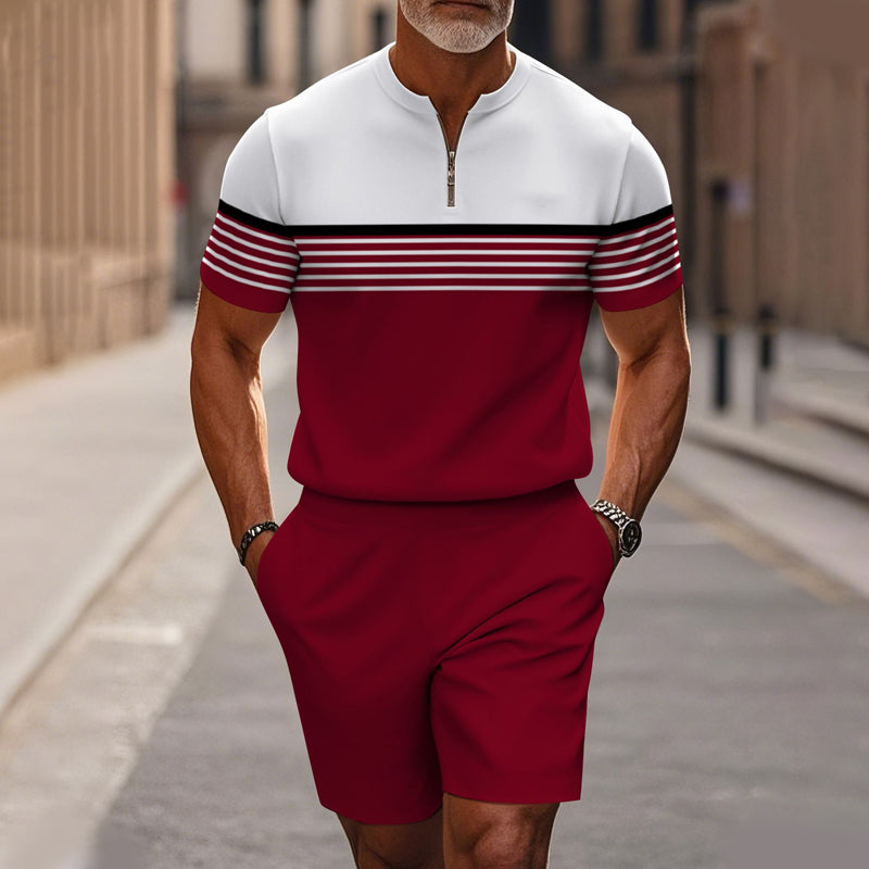 🎁New arrival 50% OFF💥Men's Quarter-Zip Shirt & Shorts Set