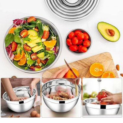 🥣 50% OFF NOW! 🔪 6 Stainless Steel Bowls with 3 Grater Accessories – Various Sizes, Airtight Lids & Stackable ✨