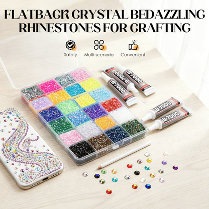 🥳2026 HOT SALE🥳💞50K+ SOLD! 💎✨ 50% OFF! Flatback Crystal Bedazzling Rhinestones Set – Vibrant multi‑colors, includes dotting pen & glue. Perfect for phone cases, shoes, bags & nail art – unleash your sparkle! 🎨🖌️