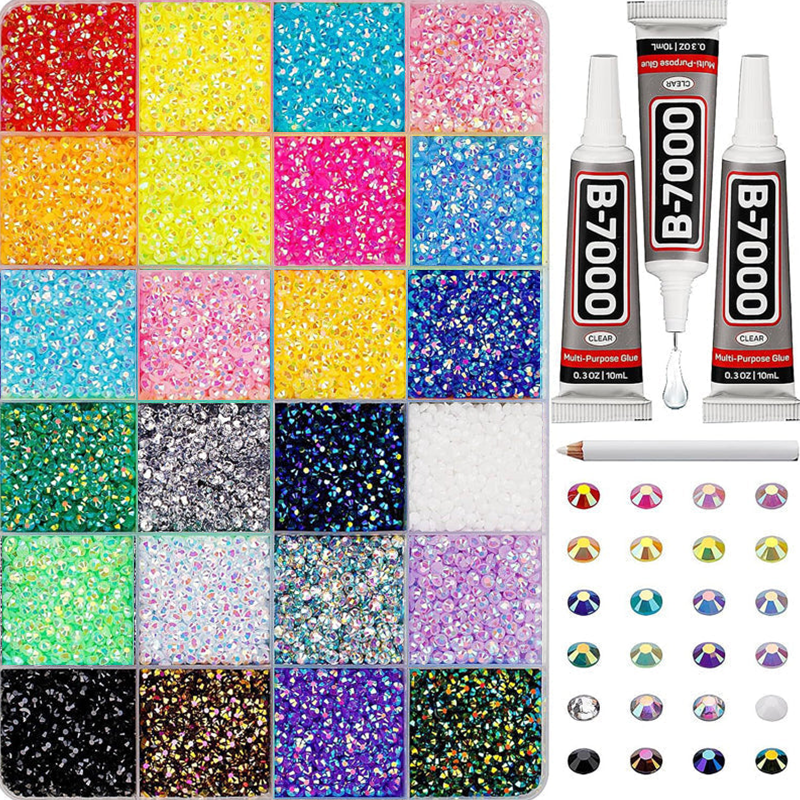 🥳2026 HOT SALE🥳💞50K+ SOLD! 💎✨ 50% OFF! Flatback Crystal Bedazzling Rhinestones Set – Vibrant multi‑colors, includes dotting pen & glue. Perfect for phone cases, shoes, bags & nail art – unleash your sparkle! 🎨🖌️